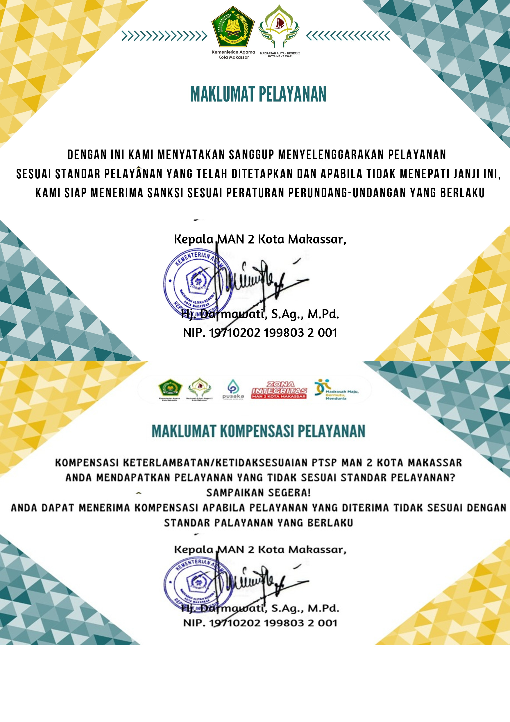 Maklumat Standar dan Kompensasi Pelayanan